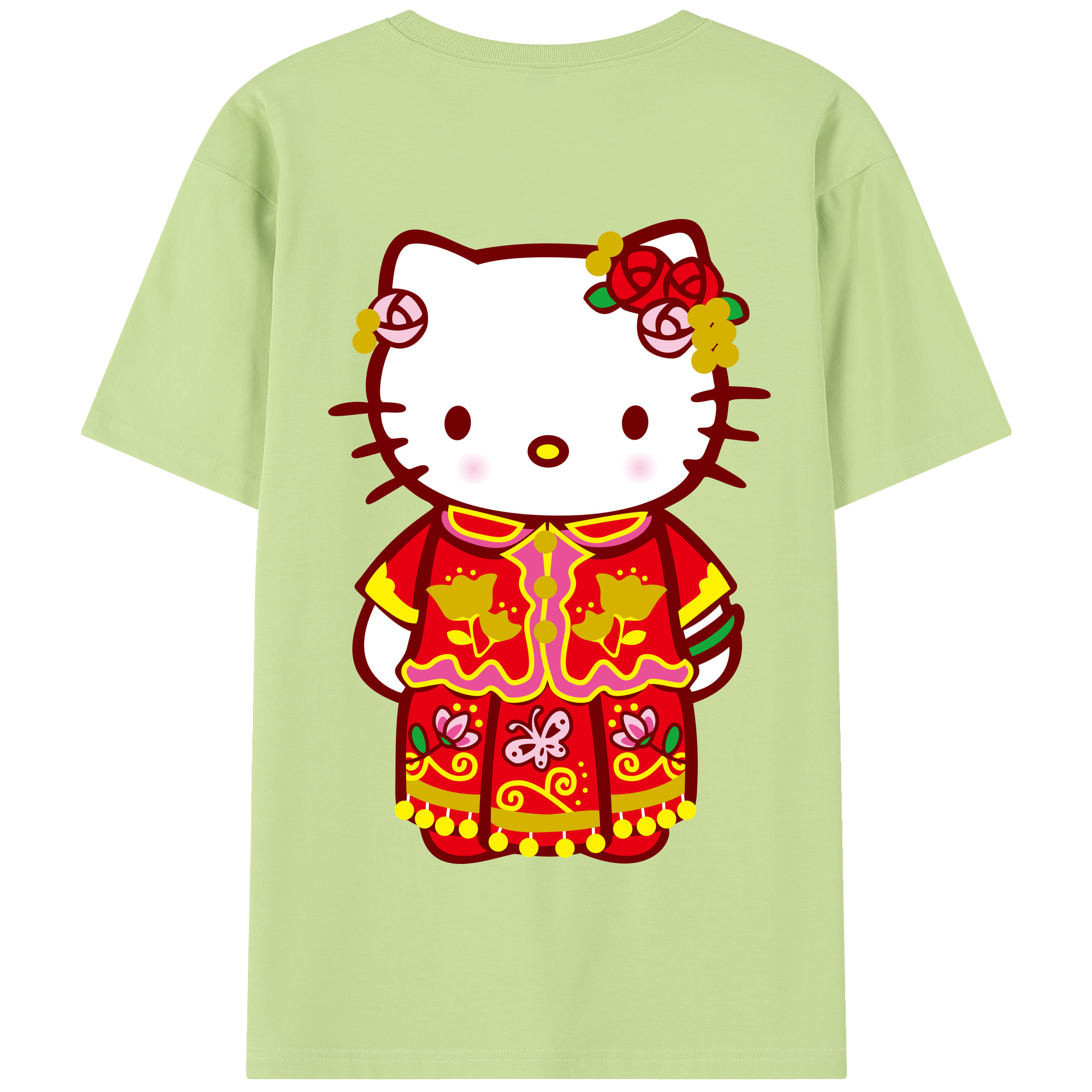 （画像用） Hello Kitty ハローキティ 綿100％半袖Tシャツ（背面プリント）